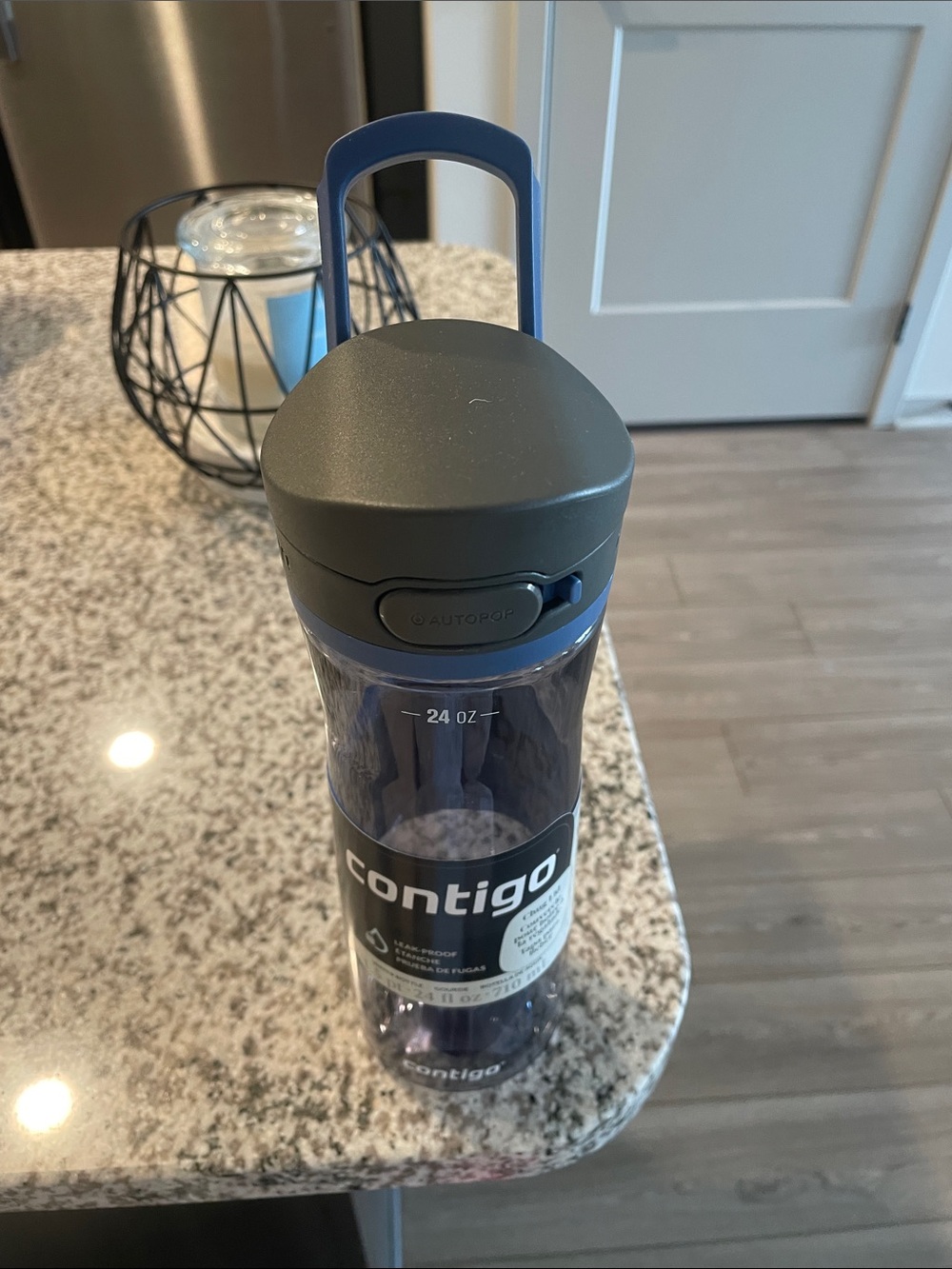 Contigo Blue & Gray 24oz Travel Bottle with Carry Loop